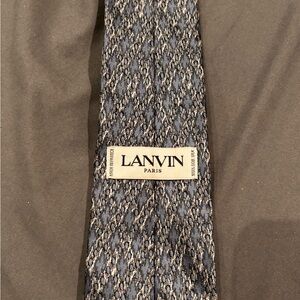 Lanvin Blue and Gray Patterned Tie